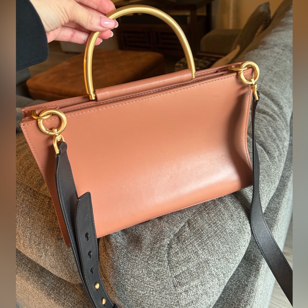 Flynn Leather Handbag with Brass Handle